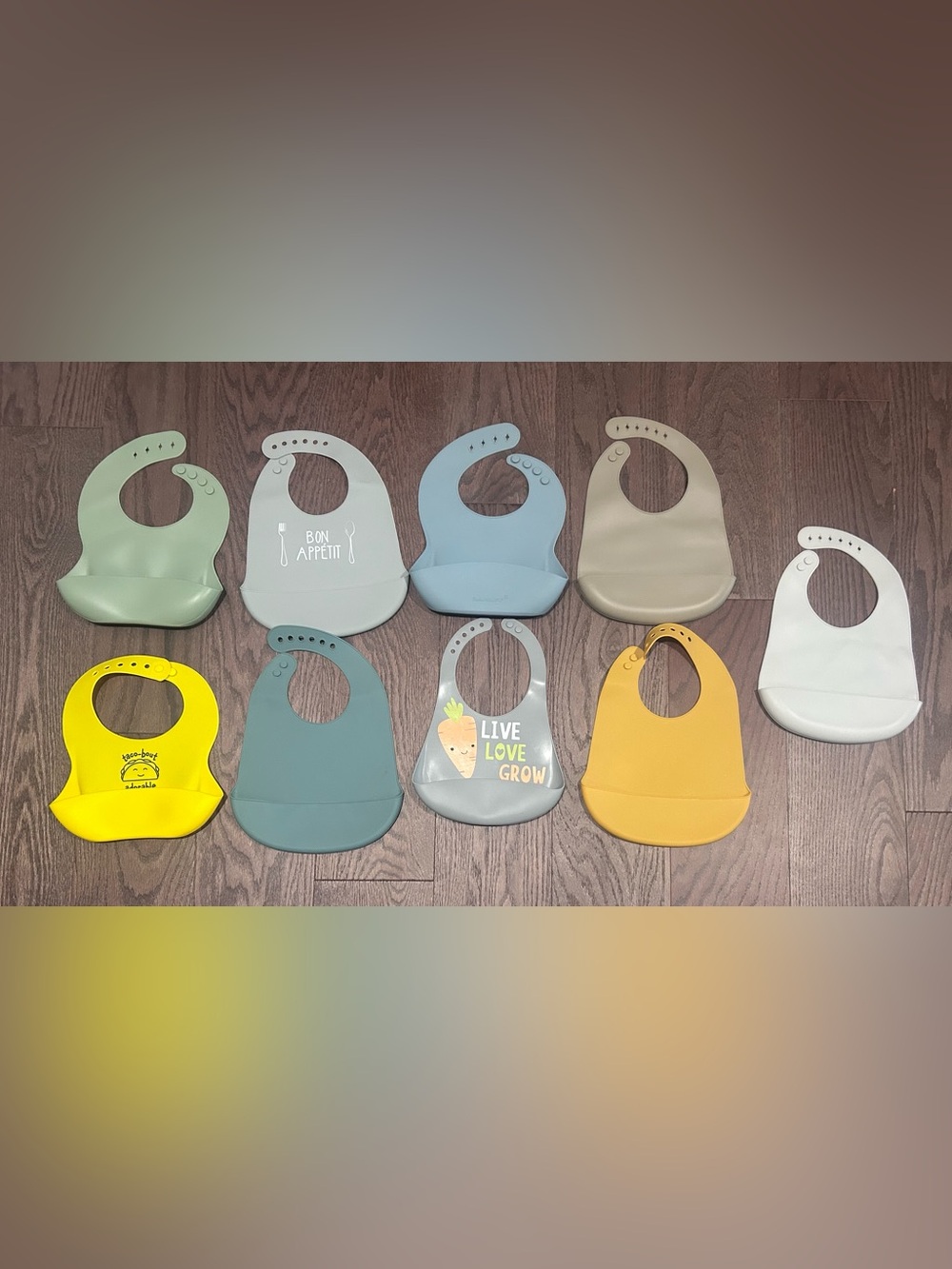 Lot of 9 Silicone Baby Bibs